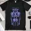Sweet Spine Mates A stylized illustration of two skeletons holding hands, surrounded by Valentine's Day-themed decorations.