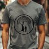 Beautiful Lovers Tree Design A stylized illustration of a tree with intertwined lovers, symbolizing love and partnership.