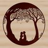 Love Tree Decorations SVG An SVG vector design of a tree with romantic foliage, perfect for Valentine's Day or wedding decorations.