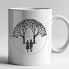 Enchanted Intertwined Tree Design Illustrative tree design featuring intertwined lovers, suitable for Valentines and wedding decor.