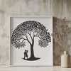 Romantic Branches SVG Clip Art A stylized illustration of a tree with intertwined lovers embracing in its branches.