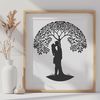 Intertwined Tree Symbolism Illustration of an intertwined tree symbolizing love and unity.