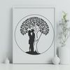 Interlaced Branches Heart Design A stylized illustration of intertwined tree branches forming a heart shape, suitable for romantic occasions.