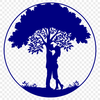 Romantic Tree Embrace Illustration A stylized illustration of a tree with intertwined lovers embracing in the branches.
