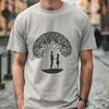 Whimsical Love Tree Symbol A stylized tree symbolizing the union of two lovers, suitable for Valentine's Day or wedding decorations.