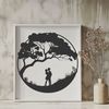 Hand-Drawn Lovers Tree Illustration A stylized illustration of a tree with intertwined branches and roots, symbolizing love and union.