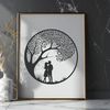 Twisted Love Symbol A romantic illustration of a tree with intertwined branches, symbolizing love and connection.