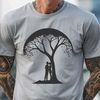 Lovers Tree SVG Graphic An ornate graphic representation of a tree, featuring a pair embracing beneath its canopy.