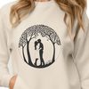 Intertwined Branches of Love A stylized illustration of a tree with intertwined branches and leaves, symbolizing love and unity.