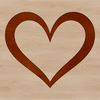 A simple line drawing representation of a classic love heart symbol.