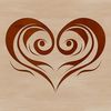 A stylized illustration of an ornate love heart shape, suitable for various digital designs.