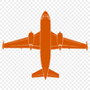 Illustrative vector graphic of a commercial airplane in flight.