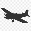 An SVG rendering of a transport aircraft soaring through the sky.