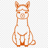 Whimsical Alpaca SVG Design A detailed vector illustration of a South American camelid animal with soft fur and gentle features.