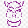 Alpaca Face Vector Art Design A close-up illustration of a South American camelid's face with distinctive fur and ears.