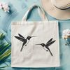 Whimsical Bird Silhouette Design A detailed digital rendering of a hummingbird, suitable for use in various design and crafting projects.