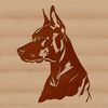 Detailed Head Study of a Doberman A detailed illustration of a Doberman Pinscher's head, suitable for use as clip art or vector design.
