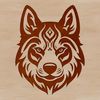 Free Husky Clip Art Vector Image A Siberian Husky dog's head with intricate facial features.