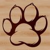 A detailed design featuring individual paw print shapes, suitable for various digital applications.