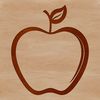 Simple Red Apple Icon A simple illustration of a red apple with a green leaf attached.