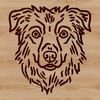 Line Art Dog with Distinctive Markings A simple line drawing of a breed of dog native to Australia, with distinctive markings on its head.