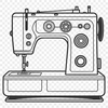An SVG graphic representation of a modern sewing machine design.