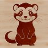 Cutting File Ferret Illustration A digital vector illustration of a ferret in a simple silhouette style.