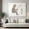 SVG fishing rod with fish silhouette for commercial use