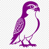 Falcon Silhouette in Vector Format Illustration of a bird of prey, specifically a falcon, depicted in vector format.