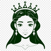 A royalty-inspired female character in a medieval setting, created as a vector art design.