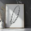 Delicate Feather SVG Icon A delicate hand-drawn illustration of a single feather in vector format.