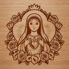 Floral Immaculate Heart Symbol Vector Art Religious symbol of the Immaculate Heart in a floral pattern, suitable for vector art designs.