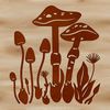 A simple illustration of a mushroom with detailed stem and cap, suitable for use in vector design projects.