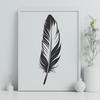 Stylized Bird Feather Graphic A stylized, scalable graphic representation of a single bird feather.