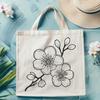 Stylized Cherry Blossom Clip Art Design A stylized vector representation of a blooming sakura flower.