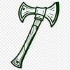 A digital illustration of a traditional axe head with a handle, designed for vector art and cutting machine applications.