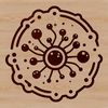 Illustration of a single bacterial cell with detailed microscopic features.