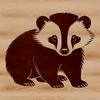 A digital illustration of a badger in a vector format, suitable for various design projects.