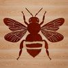 Gardening Companion Vector Graphic Vector illustration of a bee insect in a gardening context.