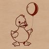 Simple White Waterfowl Graphic Design SVG A simple vector illustration of a white duck standing on water.
