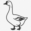 A vector illustration of a goose in a simple silhouette.