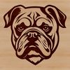 Free Bulldog Head Clip Art Design An illustration of a bulldog's head, designed as vector art for easy editing and customization.