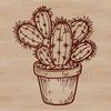Prickly yet Beautiful Vector Cactus A detailed illustration of a desert plant with sharp spines, suitable for vector graphics design.