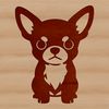 A digital outline of a Chihuahua designed for cutting and engraving purposes.
