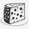 Block Cheese Illustration for Graphic Design A simple illustration of a block of cheese, suitable for use in graphic design projects.