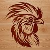 Adorable Barnyard Character Graphics A simple illustration of a chicken's head, suitable for farm-themed designs.