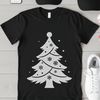 A festive Christmas tree with ornaments and decorations, suitable for commercial or personal use as a digital template.