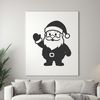 A digital illustration of Father Christmas in a red suit, bearded and smiling.