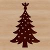 A simple vector graphic representation of a festive Christmas tree silhouette.