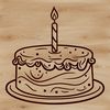 Traditional Birthday Dessert Illustration A vector design of a traditional birthday dessert with frosting and decorations.